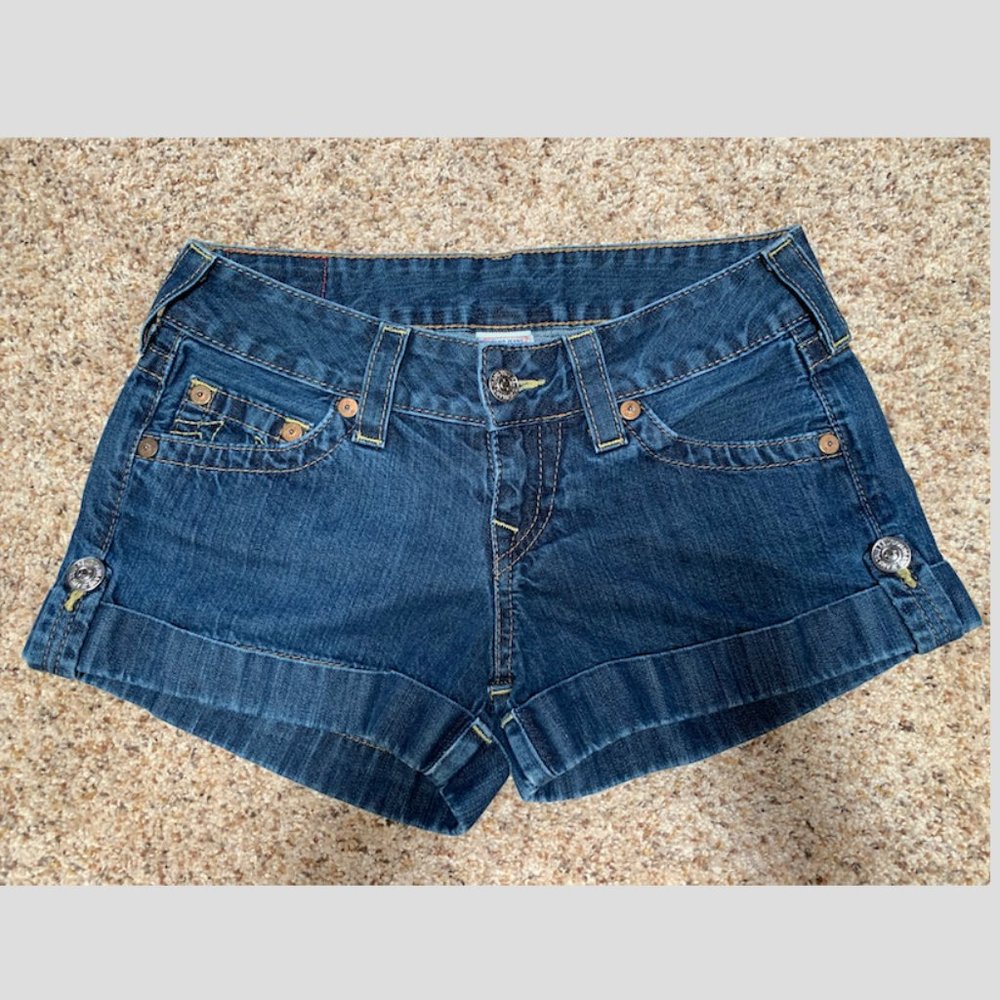 True Religion Cuff Denim Shorts